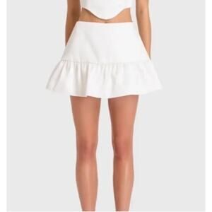 Amanda Uprichard Drop Waist Short Skort‎ Skirt Size Small White Casual